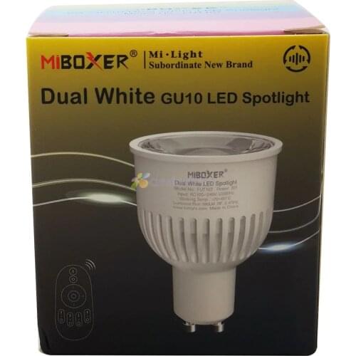 MiBoxer 2.4G 6W GU10 CCT Dual White LED Spotlight Bulb FUT017+ WL-Box1 Wifi +Wireless RF Touch Remote by iOS Android