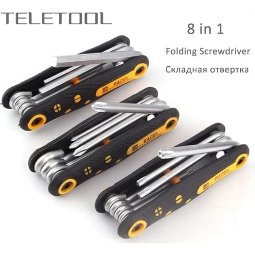 8 in 1 Folding Hexagon Key Allen Wrench Set Inner Hexagon Spanner Plum Hex Wrench Screwdriver Hand Tool