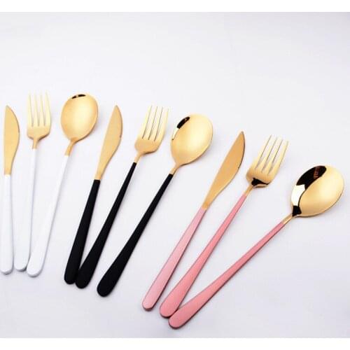 Four-piece Dinner Set Cutlery Knives Forks Spoons chopsticks Wester Kitchen Dinnerware Stainless Steel Home Party Tableware Set