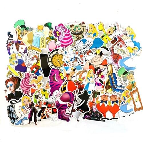 TD ZW 70pcs Cute Cartoon Alice Stickers Waterproof Decal Laptop Motorcycle Luggage Snowboard Fridge Phone Car Sticker