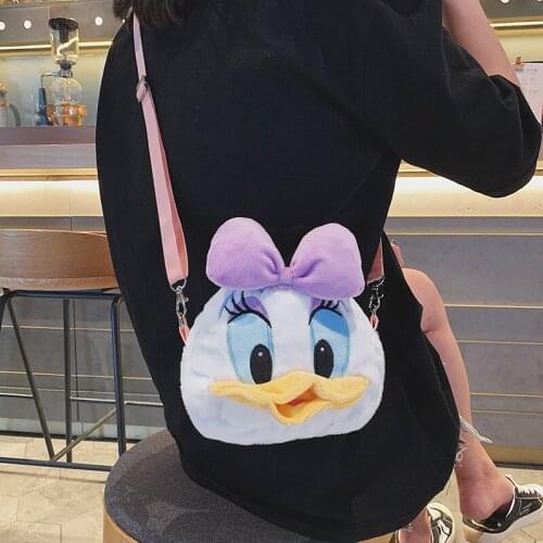 Disney New Plush Bag Girl Cartoon Daisy Donald Duck Doll Messenger Bag Personalized Mobile Phone Bag