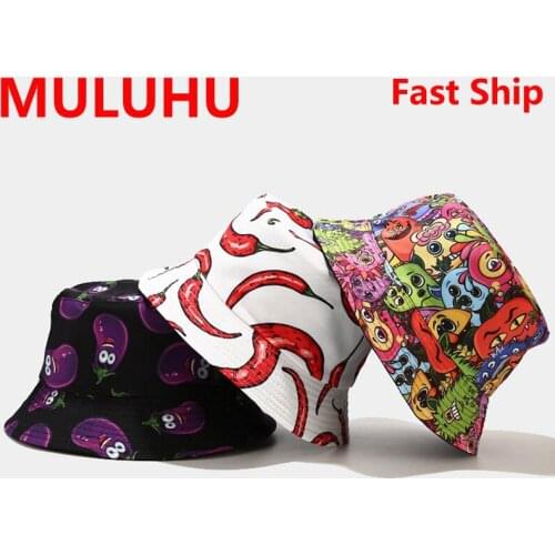 Gorro Pescador Marca Creative Pattern Men Women Cotton Double Sided Cap Summer Panama Fashion Fold Sun Fishing Fisherman Hats