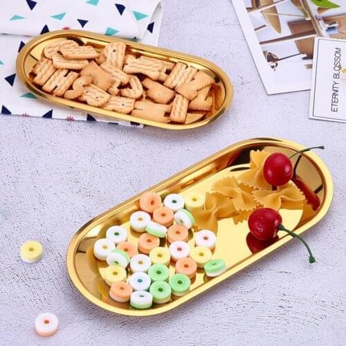 Stainless Steel Dessert Tray Metal Tray Fruit Sancks Jewelry Display Plate Organizer Plate Kitchen Accessories Home Decoretion