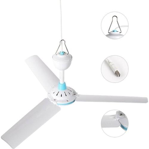 5V Ceiling Fan Air Cooler Hanging USB Tent Fan for Home Bed Outdoor Camping Office