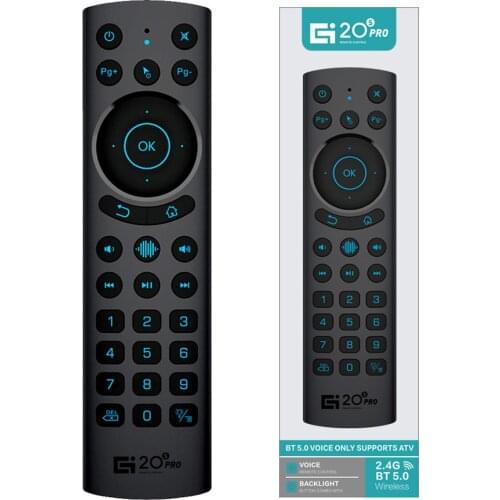 G20BTS Plus G20S PRO 2.4G Wireless Smart Voice Backlit Air Mouse Gyroscope IR Learning Remote Control BT5.0 for Android TV BOX