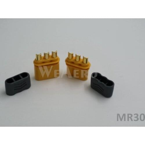 Amass MR30 Male Female Connector Plug with Sheath for RC Multicopter Airplane -- 10 Pairs