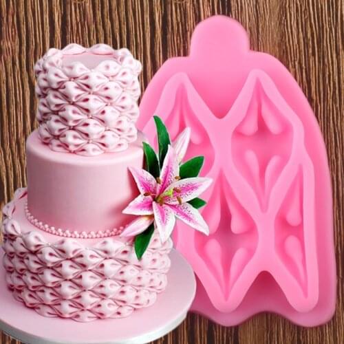 Fabric Puff Cake Border Silicone Molds Wedding Cake Decorating Tools Fondant Chocolate Mould Candy Polymer Clay Moulds
