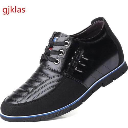Genuine Leather Casual Shoes Men Elevator Shoes for Men Original Dress Fashion Leather Shoes Classic Men Formal Shoe Lace-up