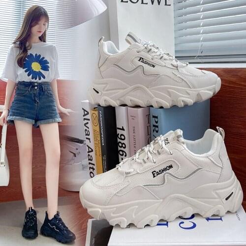 2021 Summer Trend New Vulcanized Shoes for Women Sneakers Fashion Mesh Breathable Platform Shoes Womens Casual Brand Sneakers