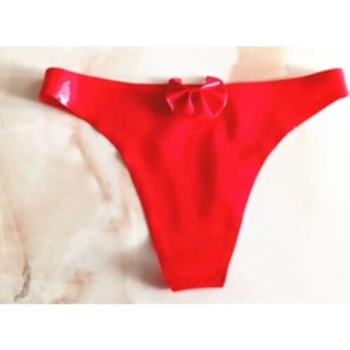 100%Latex Bow Women Panties Fetish rubber underwear Costumes Accessories