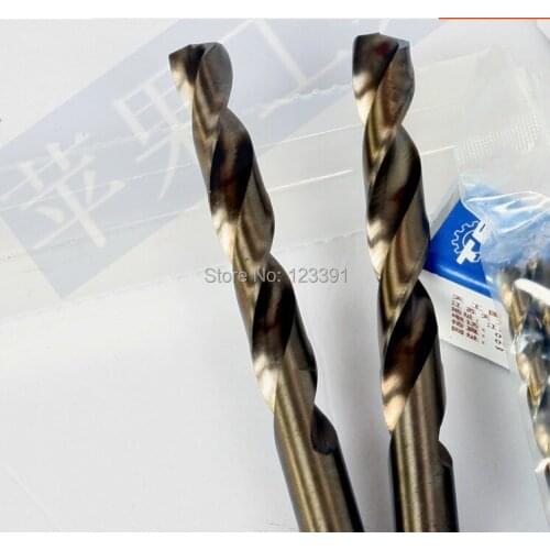 2PCS/pack 10.5*142mm TIN coated CNC grinded HSS M35 Co5% twist drill bits straight Shank for hard SS/steel/cast steel iron alum