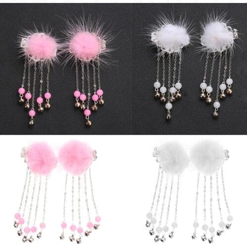 2pcs Hair Clips Balls Tassel Chinese Hairpins Fashion Accessories