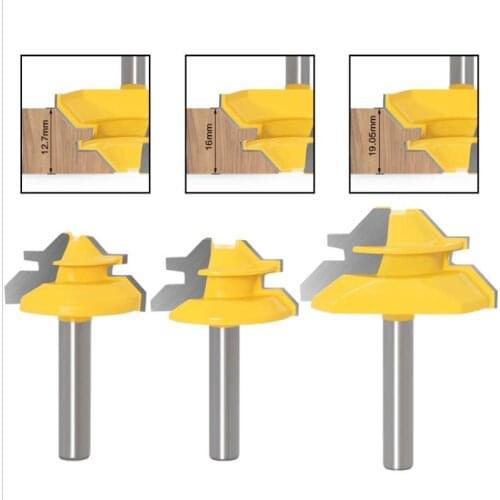 3-piece set of 8-handle 45 degree mortise and tenon cutter, panel cutter, splicing cutter, woodworking milling cutter, right ang