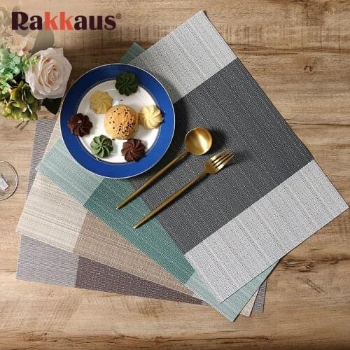 4Pcs 45*30cm Placemats Kitchen Dinning Table Place Mats Non-slip Dish Bowl Placement Heat Stain Resistant Table Decorative Mats