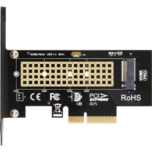 M.2 NVMe SSD NGFF To PCIE X4 Adapter M Key Interface Card Support PCI-e PCI Express 3.0 X4 2230-2280 Size M.2 M2 Pcie Adapter