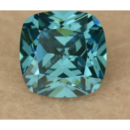 Alexandrite 8# Blue Green Color Change Synthetic Cubic Zirconia Gems Square Cushion Shape Princess Cut CZ Stone For Jewelry