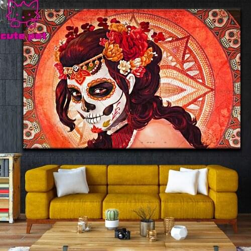 Diamond painting art 5d Halloween makeup woman diy handmade embroidery kits full square/round drill home decoration diamond arts