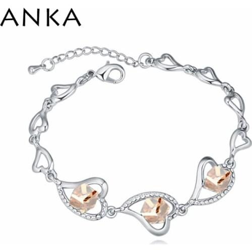 ANKA New Colorful Crystals Bracelets Rhodium Plated Charm Bracelet Gift For Women Main Stone Crystals from Austria #111771