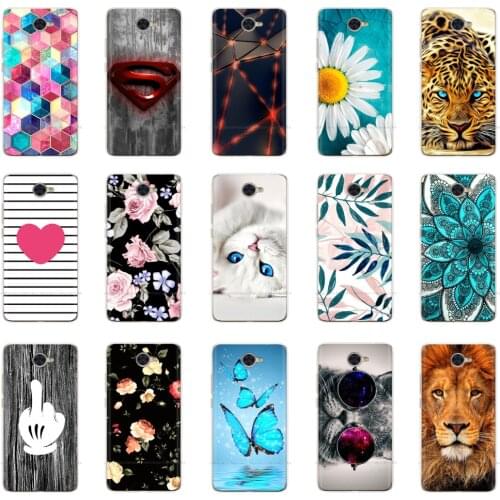 Case For Huawei Y7 2017 Case DUB-LX1 Silicone TPU Phone Cover For huawei y7 2019 Coqa y7 Print Painted Cat Flower Shells Bags