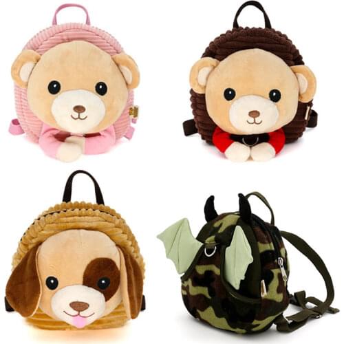 Anti-lost Children Backpack Cartoon Animal Plush Backpack With 100cm Traction Rope Infant Baby Safety Harness Walker Strap M0316