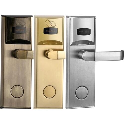 Home Stainless Steel Apartment Electronic Door Lock Swipe Card Unlock Access System HM202 Smart Digital Hotel Handle Door Lock