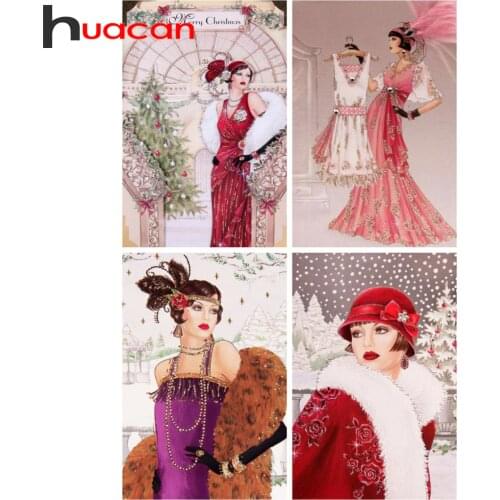 Huacan Diamond Painting Full Drill 5d Beauty Decor For Home Mosaic Girl Diamond Art Embroidery Lady Diamond Art