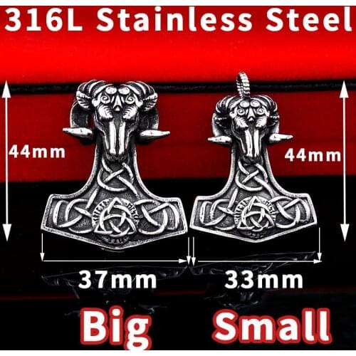 Cool viking nordic men pendant necklace stainless steel good detail chain amulet jewelry