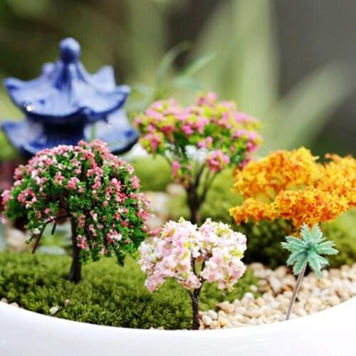 Mini Tree Fairy Miniatures Resin Crafts Bonsai Figurine Garden Terrarium Accessories Micro Landscape Garden Decorations