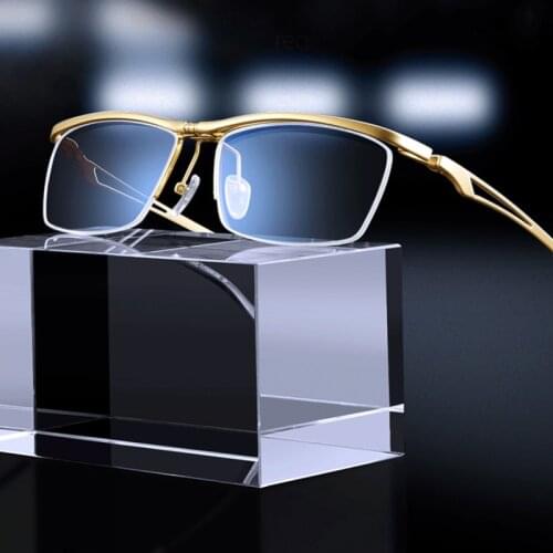 Tianium Glasses Frame Men Vintage Half Rim Clear Eye Glasses Retro Wide Face Eyeglasses Optical Eyeglasses Frames Eyewear Male