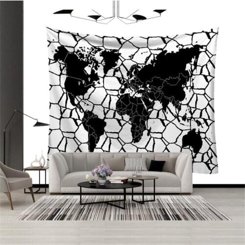 Tapstry Wall Hanging World Map Printed Home Bedroom Decor Yoga Cloth Carpet Vintage Blanket Living Room Dorm Thicken Wall Cloth