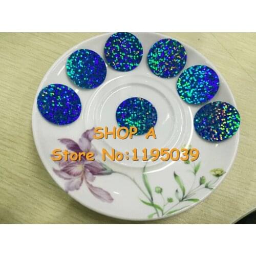 60pcs Large Round Sequins 50mm PVC Flat Paillette Hologram Craft Wedding Decoration 1 Side Hole Laser Dark Blue Confetti