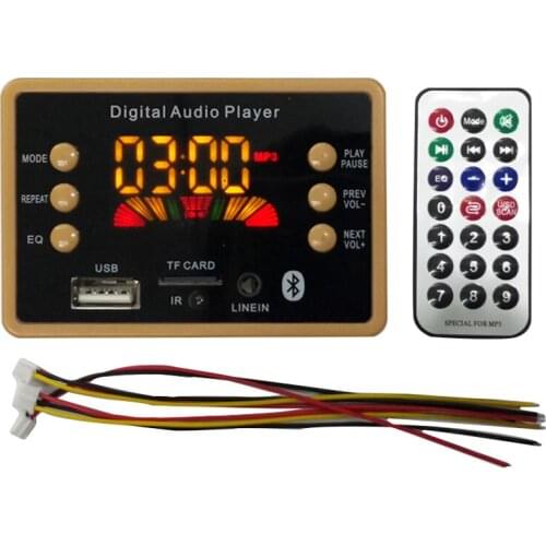 Bluetooth 5.0 Digital Audio Decoder Board FM Radio MP3 Player Receiver Stereo DIY Speaker USB AUX TF Card MP3 Module 5V 12V