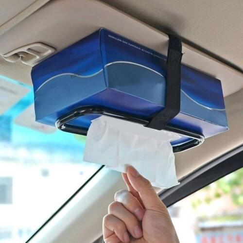 Durable Universal Car Auto Seat Back Sun Visor Tissue Box Holder Paper Napkin Bracket Save Space be installed on car sun visor