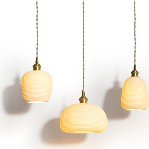 Industrial Copper Lamp Holder Porcelain Chandelier Traditional Chandelier Modern Pendant Lamp For Coffee Shop Lustre Pendente