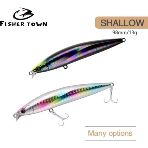 Fisher town Suspend Minnow Fishing lures 98mm 18g Wobblers Crankbait Artificial Hard Baits With 6# High Carbon Steel Hook Carp