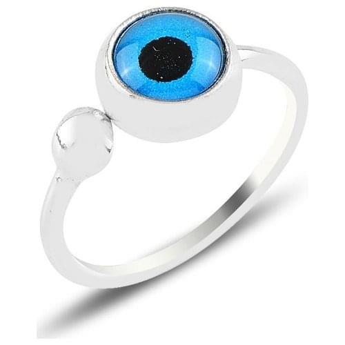 Silver 925 Sterling Eye Adjustable Tall Ring