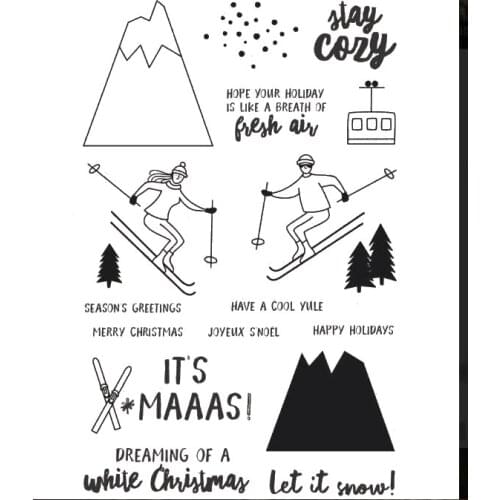 Ski Clear Stamp Or stamp for DIY Scrapbooking/Card Making/Kids Fun Decoration SuppliesA389