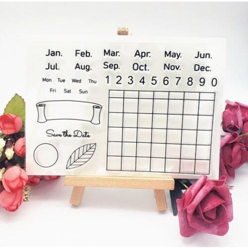 1pc Calendar Silicone Clear Seal Stamp DIY Scrapbooking Embossing Photo Album Decoration Rubber Stamp Art Handmade Stationery