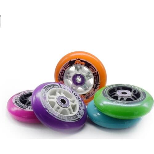 Street Road 90MM 100MM Inline Speed Skates Wheel with 84A PU Elastic Skating Tyre Good Grip Asphalt Concrete Durable Antivibrate