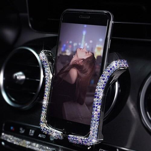 Universal with Bling Crystal Rhinestone Car U-Shaped Mobile Phone Holder Car Accessories Interior