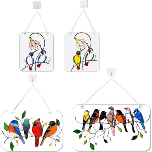 Spring Bird Painted Window Ornaments Sign Door Hanger Craft Entry Way Wall Hanging Handcrafted FarmhouseHome Decoration Supplies