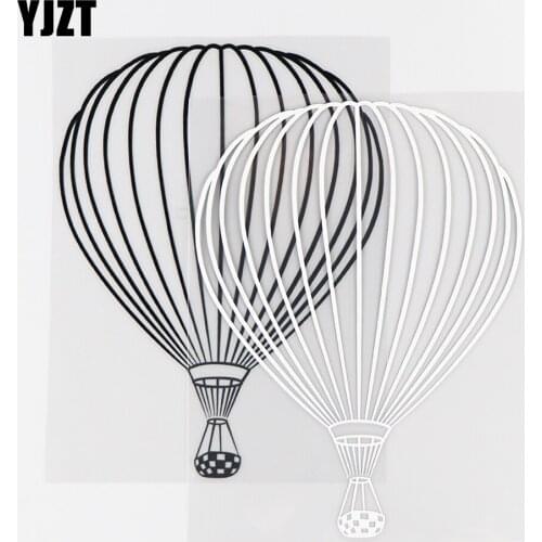 YJZT 12.3×16.4CM Beautiful Big Hot Air Balloon Vinyl Decal Body Decoration Car Stickers Black / Silver 10A-0525