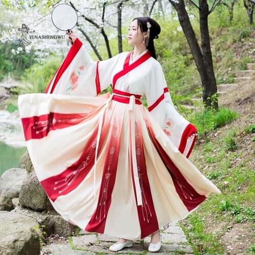 Women Hanfu Chinese Traditional Folk Costume Girl Han Dynasty Dance Wear Lady Fairy Cosplay Clothes Fashion Style Oriental Suit