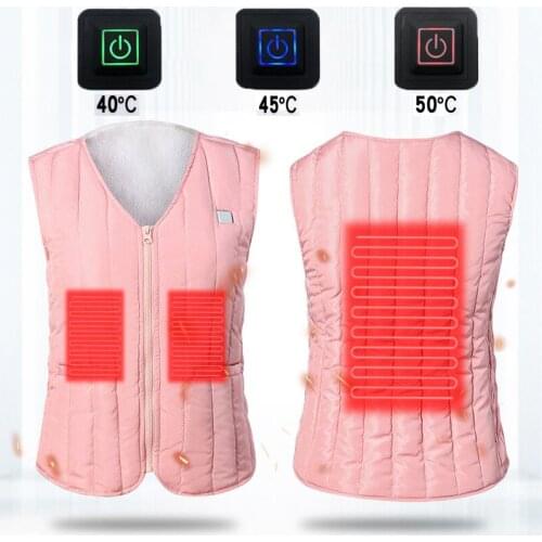 Winter Women Men Warm Heating Vest 3 Areas Heated Vest USB Infrared Electric Heating Vest Outdoor Thermal Heated Sleevess Jacket
