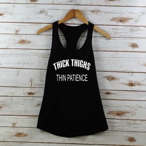 Vest Thick thighs thin patience Workout Tank Top Good Vibes Letter Summer HighQuality Fashion Cotton Funny Casual Sleeveless Tee