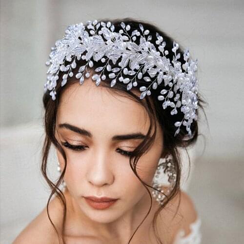 ZMHP322 Bridal Headpieces Hair Accessories for Women Wedding Rhinestone Pearl Headband Jewelry Jewelry in Hair Tiara and Crown
