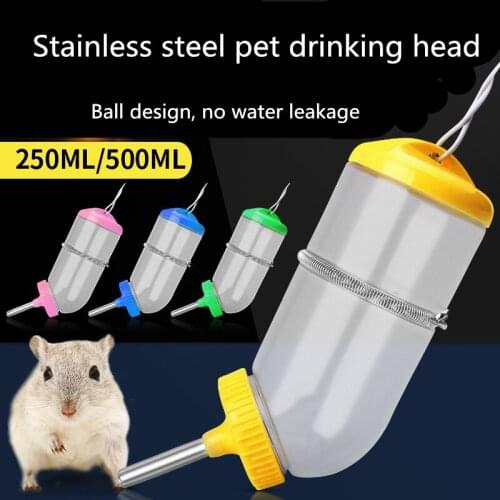 1PC Pet Squirrel Rabbit Hamster Stainless Steel Drinking Fountains Water Feeder Drinking Bowl Bottle Feeder Supplies
