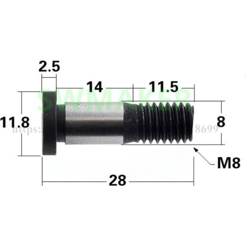 1pcs M8-28 inner hexagonal blackening screw, M8 bolt fixed screw for high strength bearing pulley