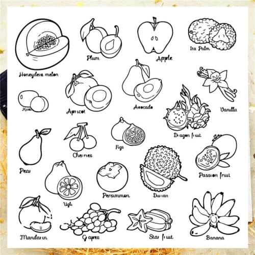 14*14CM Daily Fruit Transparent Clear Stamps / Silicone Seals Roller Stamp For DIY Scrapbooking Photo Album/Card Making