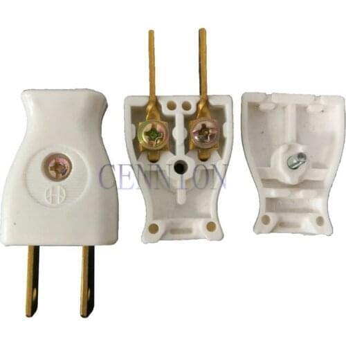 Pass 10A 110V to 250V US Extension 2Pin Copper Power Plug Socket for connect Power Wire 100pcs free express way